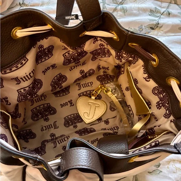 Juicy Couture Brown and Pink Daydreamer Tote Shoulder Bag - Picture 7 of 16